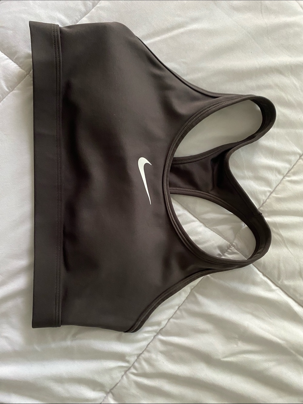 Nike Brown Sports Bra with White Swoosh